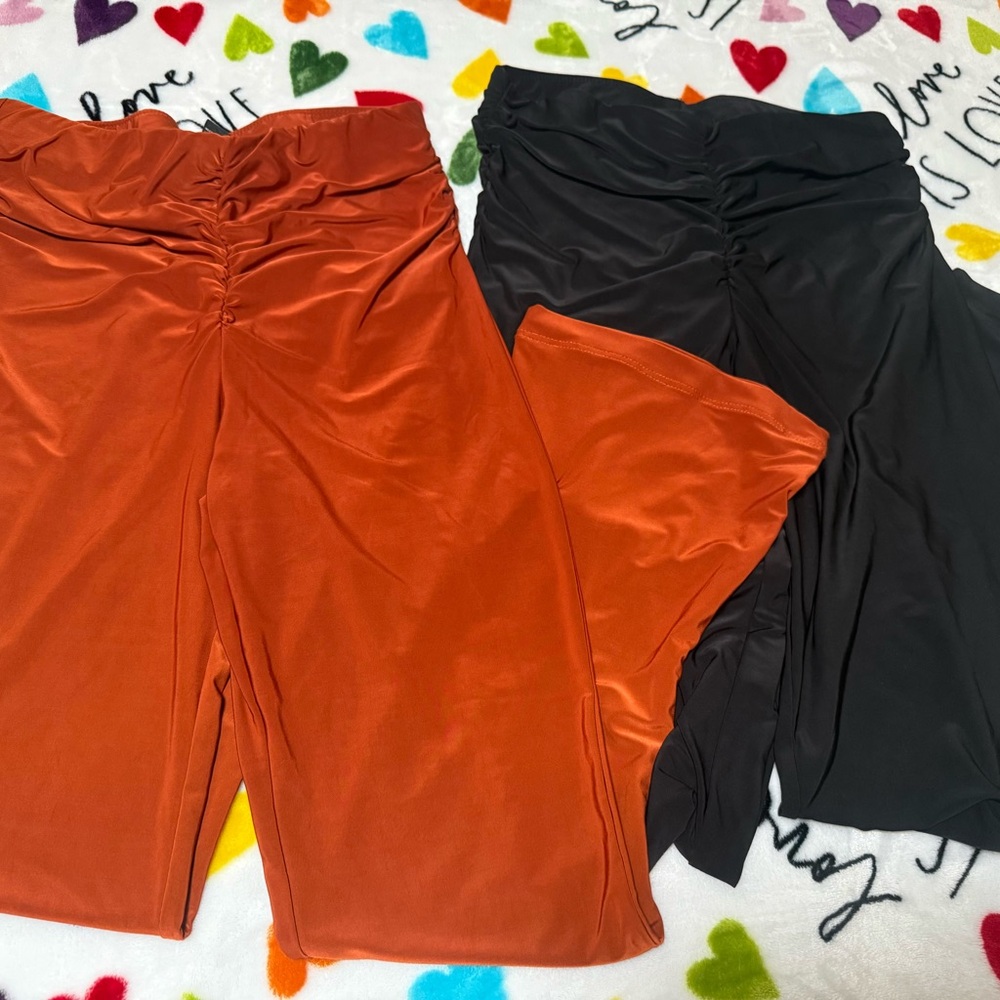 Forever 21 Ruched Pants Set in Orange and Black
